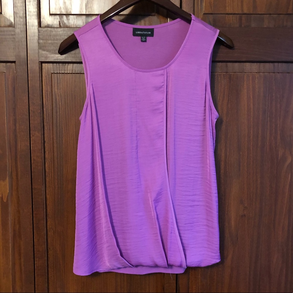 Lord&Taylor Split Front Sleeveless Blouse